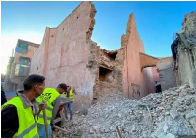 Ụlọ dara na Morocco n'ihi ala ọmajiji na mba ahụ
