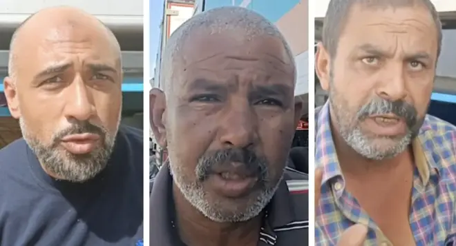 سائقو شاحنات في رفح