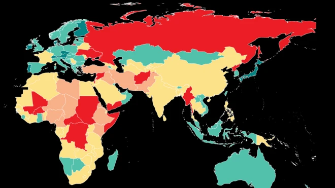 نقشه‌ گزارش شاخص جهانی صلح