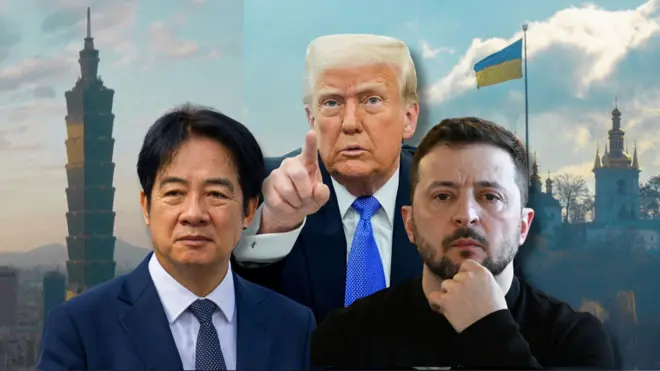 台灣總統賴清德、美國總統特朗普和烏克蘭總統澤連斯基。