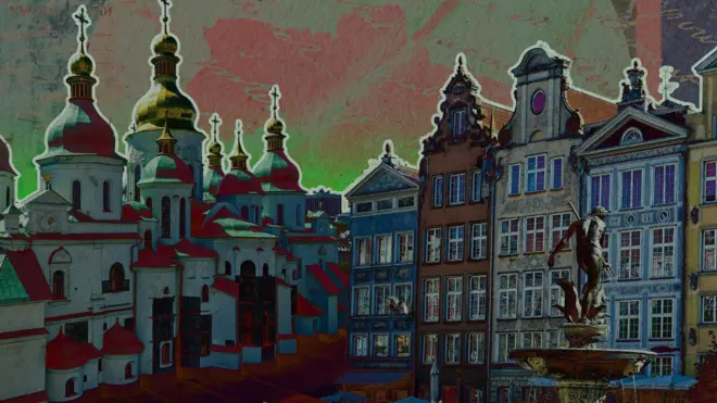 коллаж из зданий