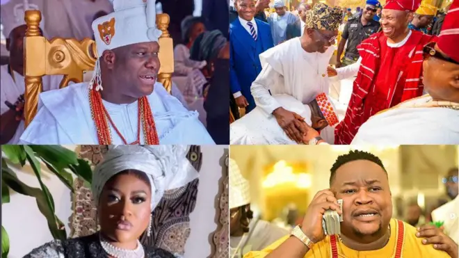 Aworan Ooni. Sanwo-Olu,Cubana Chief Priest