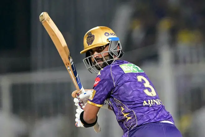 24 பந்துகள் சந்தித்த அஜிங்க்யா ரஹானே 41 ரன்கள் எடுத்தார்