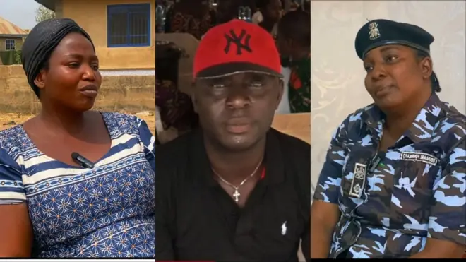 Aworan iyawo oloogbe, oloogbe naa ati alukoro ileṣẹ ọlọpaa