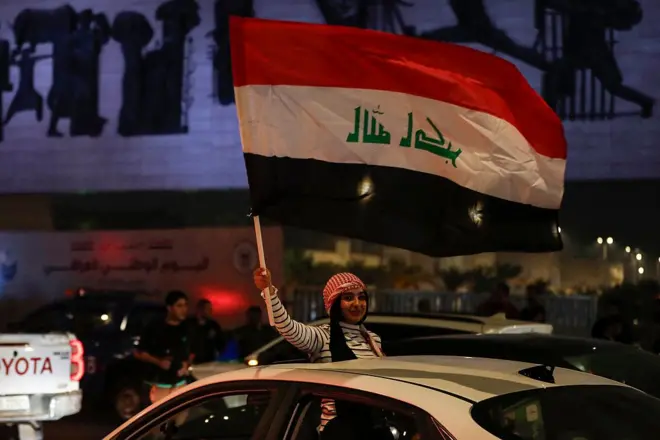 شادی هواداران ائتلاف آقای سودانی در میدان تحریر