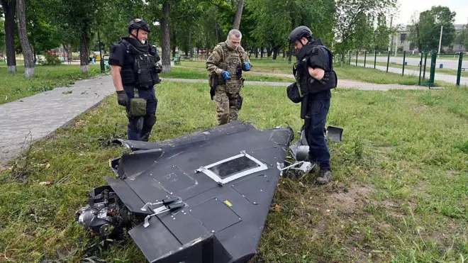 Уламок Shahed 136, знайдений у Харкові 4 червня, 2025