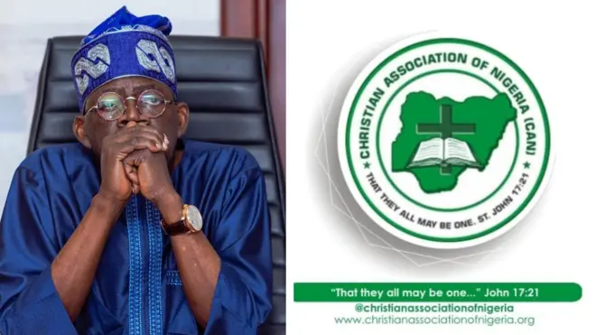 Aworan aarẹ Tinubu ati ami idanimọ ẹgbẹ CAN