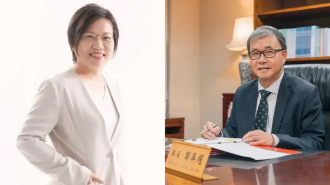 台灣內政部長劉世芳(左)和教育部長鄭英耀(右)日前被北京列入「台獨頑固份子」名單,圖為兩人在台灣政府網站照片。