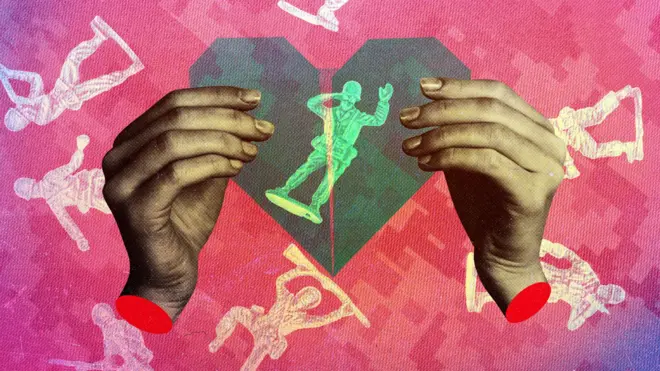 Колаж: руки, які тримають зелене серце