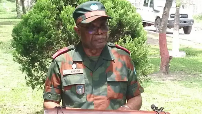 Gen Ekenge abwira abanyamakuru iby'abasivile bafatiwe i Goma igisirikare gishinja ko bakorera ubutasi M23