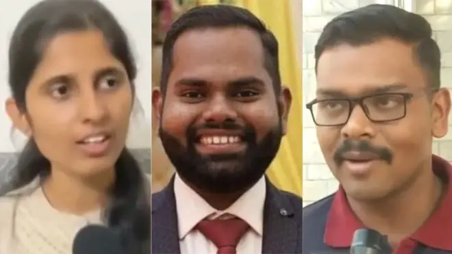 तस्वीर में बाएं से पहले- अनन्या रेड्डी, अनिमेष प्रधान और आदित्य श्रीवास्तव