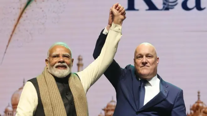 पीएम मोदी और न्यूज़ीलैंड के प्रधानमंत्री क्रिस्टोफर लक्सन 