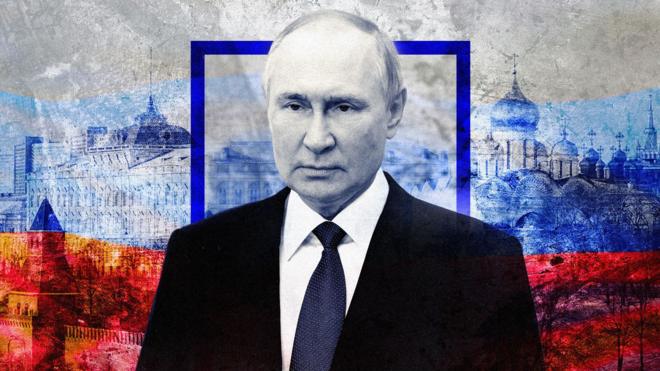 Composición fotográfica de Vladimir Putin.