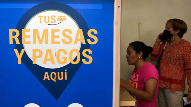 Un local de recibo de remesas en Guatemala