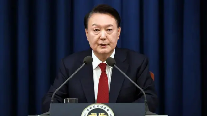 President Yoon Suk Yeol addresses people