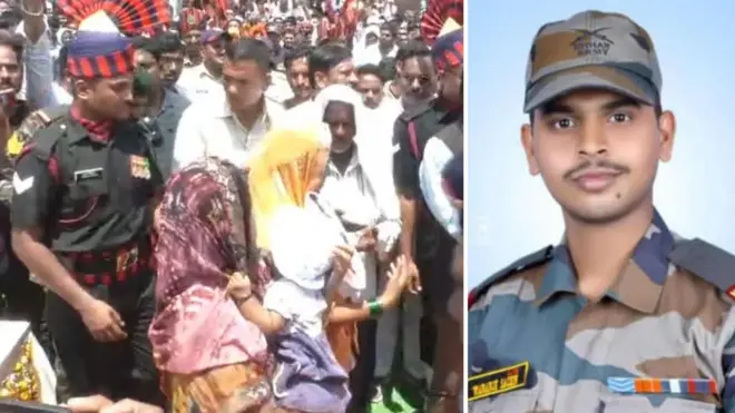 श्रीनगरमध्ये मृत्युमुखी पडलेल्या जवान सचिन वनंजे यांना अखेरचा निरोप, 8 महिन्यांच्या मुलीला कडेवर घेऊन पत्नीने दिला अग्नी