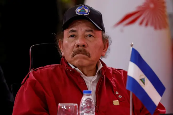 O presidente da Nicarágua, Daniel Ortega, em reunião de cúpula da Alba (Aliança Bolivariana para os Povos da Nossa América) em abril de 2024