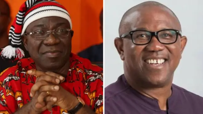 Former Nigerians Deputy Senate President Ike Ekweremadu and LP Presidential Candidate Peter Obi