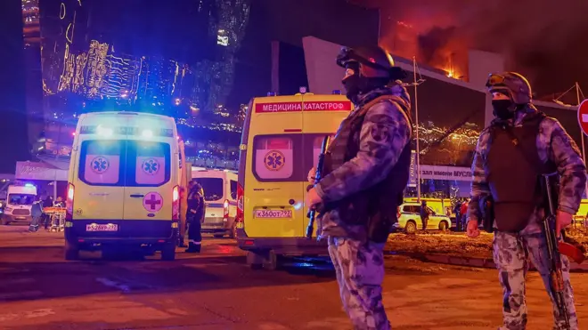 Силовики 22 марта у «Крокус Сити Холла» в г.Красногорске