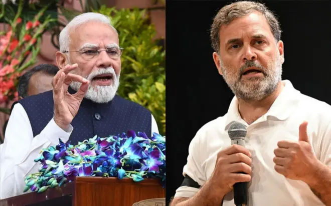 पीएम नरेंद्र मोदी और लोकसभा में विपक्ष के नेता राहुल गांधी