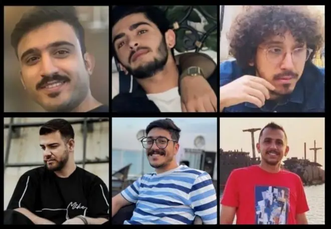بالا از راست: امیرمحمد خوش اقبال، میلاد آرمون و نوید نجاران، پایین از راست: علیرضا کفایی، علیرضا برمز پورناک و حسین نعمتی