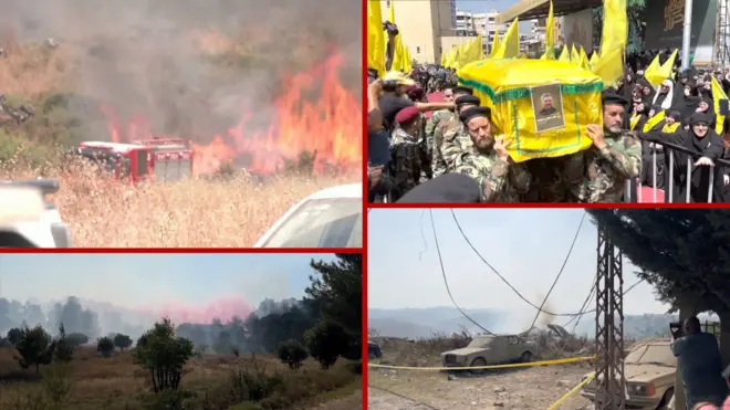صور لاندلاع حرائق شمالي اسرائيل وجنوب لبنان