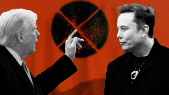 İllüstrasyon: Donald Trump ve Elon Musk tartışıyor