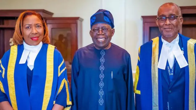 President Bola Tinubu and two goment personnel from Saint Lucia