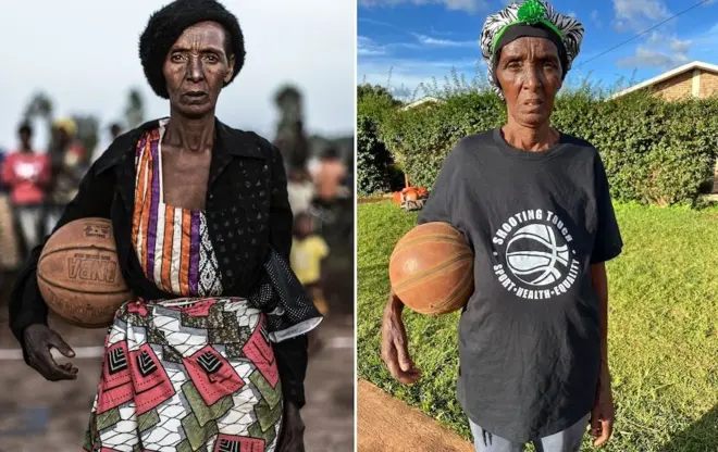 Trifine Mukangamije mu 2018 n'ifoto ye mu 2019 iburyo