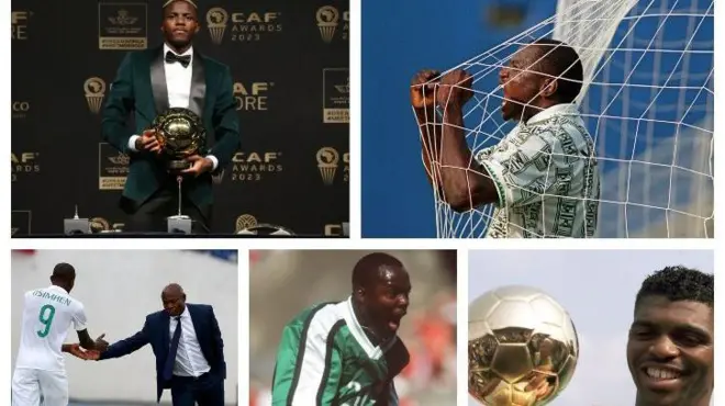 Aworan Osihmen ati awọn eekan agbabọọlu Naijiria