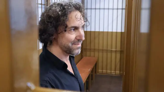 Лоран Винатье во время избрания меры пресечения в Замоскворецком суде