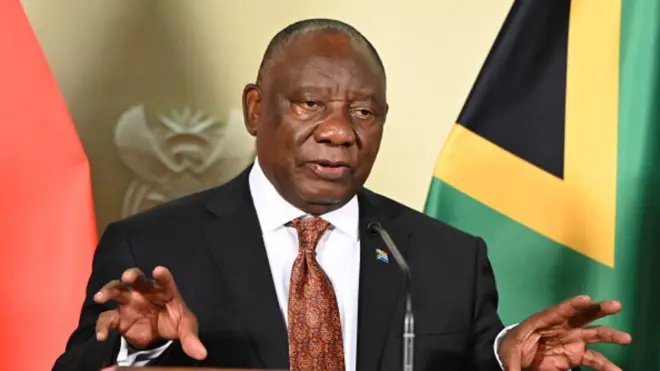 President Cyril Ramaphosa dey tok
