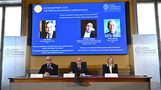 مراسم اعلام برندگان جایزه نوبل اقتصاد سال ۲۰۲۵ در استکهلم سوئد