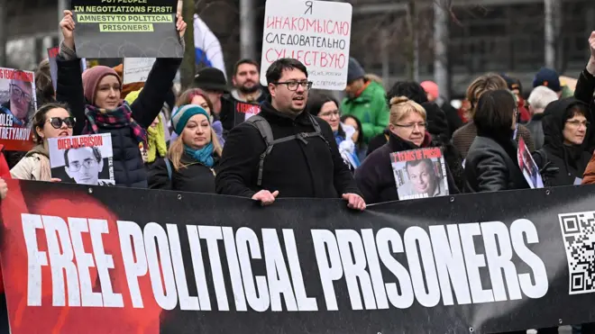 Транспарант с требованием освобождения политзаключенных, Берлин