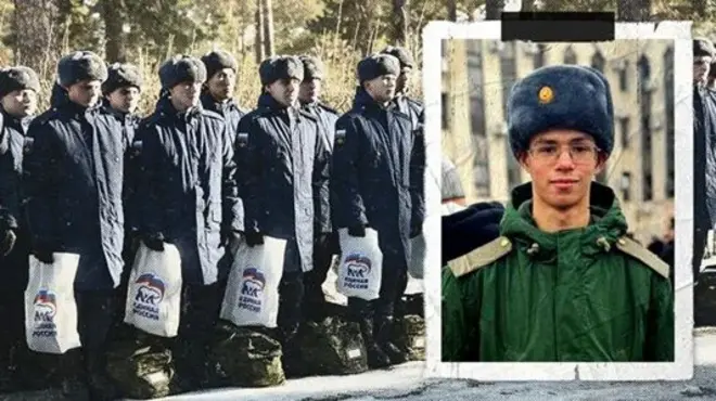 Ҳарбий хизматга чақирилган ёш йигитлар ва ҳарбий кийим ва кўзойнакдаги йигит