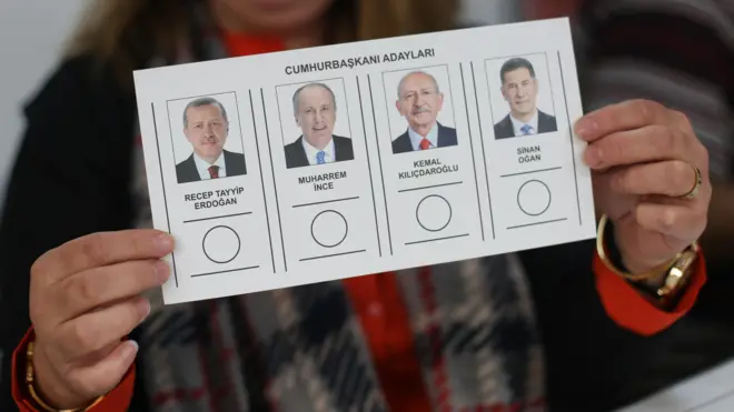 برگه رای انتخابات ریاست جمهوری ترکیه
