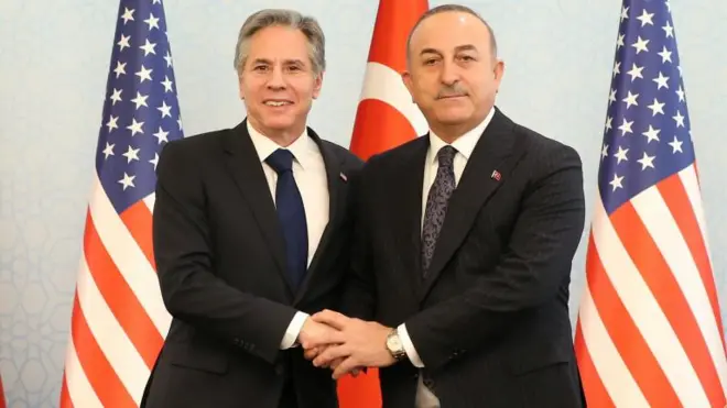 Anthony Blinken ve Mevlut Çavuşoğlu 