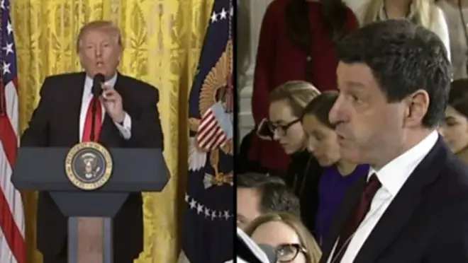 トランプ氏とBBCのソープル記者