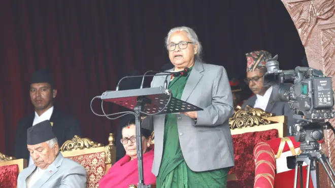 प्रजातन्त्र दिवसका दिन आयोजित कार्यक्रममा प्रधानमन्त्री सुशीला कार्की