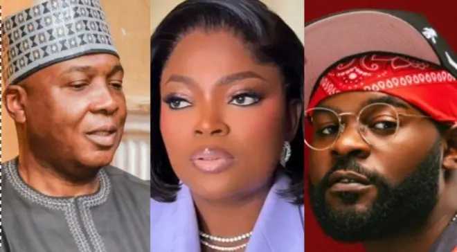 Bukola Saraki, Funke Akindele na Folarin Falana a ma ama dịka Falz 