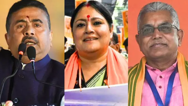 शुभेंदु अधिकारी, अग्निमित्रा पॉल, दिलीप घोष