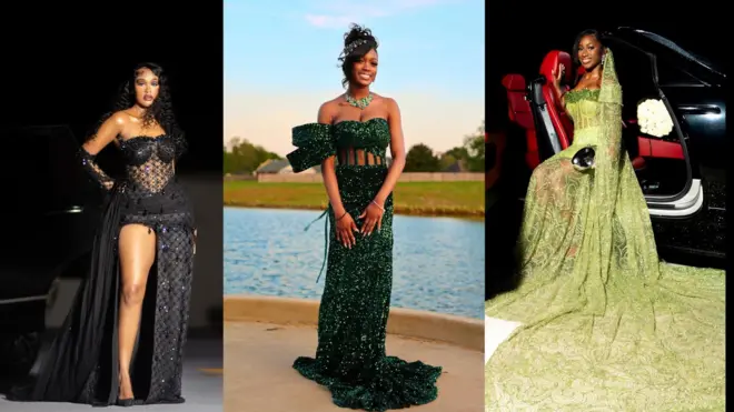 Aworan yii ṣafihan arẹwa ọmọbinrin kan to wọ aṣọ kaba Puromu alawọ ewe. Aṣo naa n kọ mọna bo ṣe n dana, o fi ọwọ iwaju ibi ọmu silẹ. Ọmọbinrin yii ṣe irun bi ade sori, o fi ẹṣọ kan to jẹ awọ aṣọ rẹ mu apa kan irun ọhun, o si fi ẹgba ọrun alawọ ewe si ọrun rẹ.