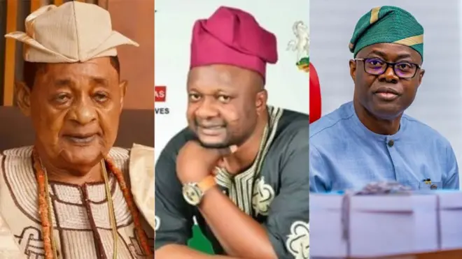 Aworan Alaafin Adeyẹmi kẹta, Ọmọọba Adebayọ Adeyẹmi ati Gomina Ṣeyi Makinde