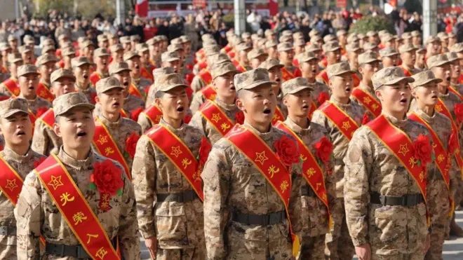 Новобранці китайської армії - фото ілюстративне 