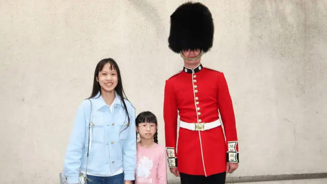 Dasha and Sonia with guard