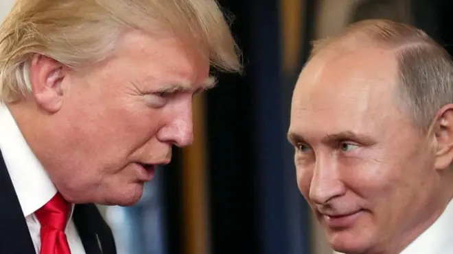 بوتين (يمين) وترامب (يسار)