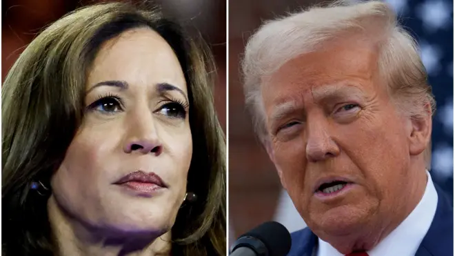 Fotomontagemaposta ganha pagaTrump e Kamala Harris