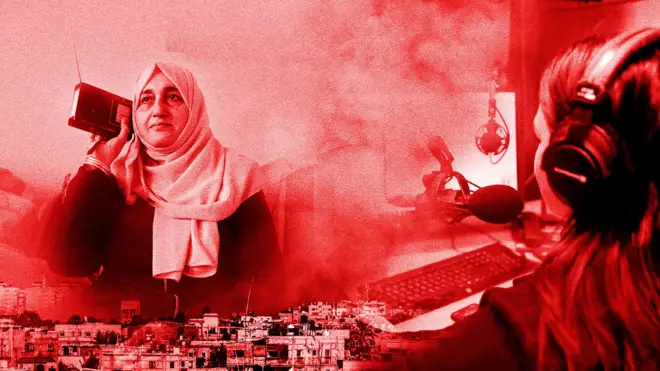 ගාසාවෙන් ඇසෙන හඬ: බීබීසී ගුවන් විදුලි ලයිෆ්ලයින් තිරයෙන් පිටුපස