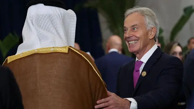 Tony Blair en una reunión sobre la guerra de Gaza celebrada en octubre pasado en Egipto.