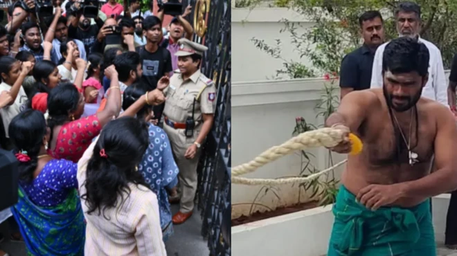 అన్నా యూనివర్సిటీ ఎదుట నిరసనలు, కొరడాతో కొట్టుకుంటున్న అన్నామలై